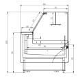 1955mm Wide Flat Glass Serve Over Counter Display Fridge 330 Litres Ventilated Cooling | CaterEq CEBLUEL164