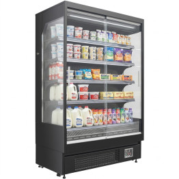 Wall Cabinet Multi Deck Refrigerator Night Curtain Black 1000x700x1980mm | CaterEq CEBLUEL204 Wall Cabinet Multi Deck Refrigerator Night Curtain Black 1000x700x1980mm | CaterEq CEBLUEL204