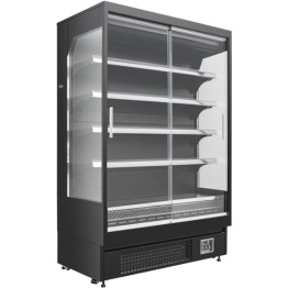 Wall Cabinet Multi Deck Refrigerator With Full Glass Door Black 1524x700x2000mm | CaterEq CEBLUEL208
