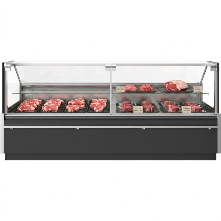 Commercial Open Deli Serve Over Counter Straight Glass Front Height Adjustable Feet 1250x960x1190mm | CaterEq CEBLUEL224