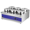 Commercial Countertop Wet Heat Bain Marie with 6 x 7L Round Pots and Lids 2000W 740 x 600 x 330mm | CaterEq CEBM6TT