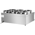 Commercial Countertop Wet Heat Bain Marie with 6 x 7L Round Pots and Lids 2000W 740 x 600 x 330mm | CaterEq CEBM6TT