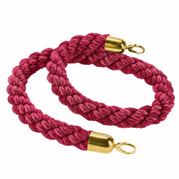 Commercial Red Braided Stanchion Rope with Gold Clips 1.5m | CaterEq CEBR01RG