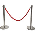 Commercial Red Braided Stanchion Rope with Silver Clips 1.5m | CaterEq CEBR01RS