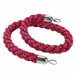 Commercial Red Braided Stanchion Rope with Silver Clips 1.5m | CaterEq CEBR01RS Commercial Red Braided Stanchion Rope with Silver Clips 1.5m | CaterEq CEBR01RS