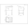 Commercial Sink Stainless steel 1 Bowl Right side Drain board - CEBS1T24R