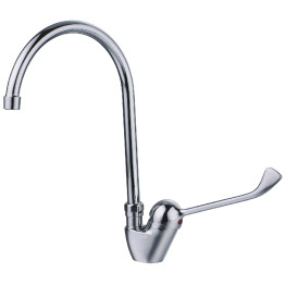 Commercial Single-Lever High Spout Mixer Tap with Extended Handle Chrome | CaterEq CEBXF208