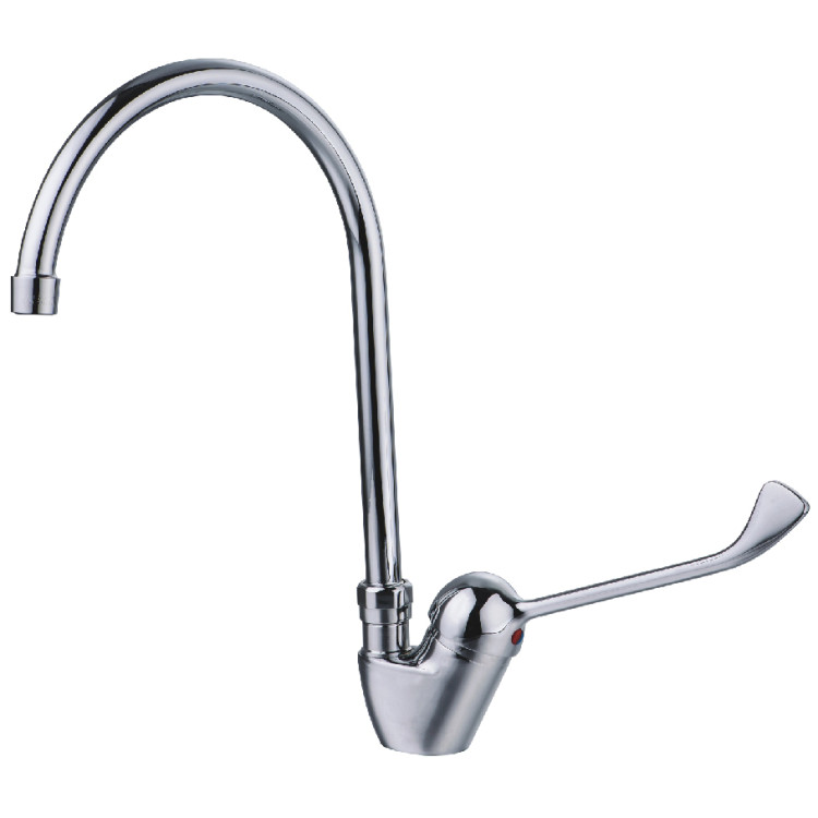 Commercial Single-Lever High Spout Mixer Tap with Extended Handle Chrome | CaterEq CEBXF208