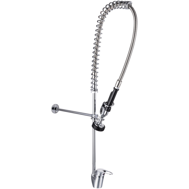 Commercial Deck-Mounted Pre-Rinse Spray Unit with Wall Bracket Chrome | CaterEq CEBXF218