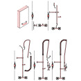 Commercial Deck-Mounted Pre-Rinse Spray Unit with Wall Bracket Chrome | CaterEq CEBXF222