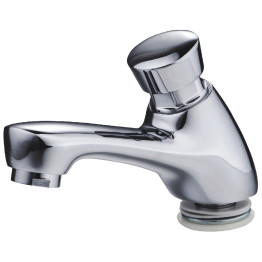 Commercial Basin Pillar Tap Push-Down Self-Closing Faucet Chrome | CaterEq CEBXF224