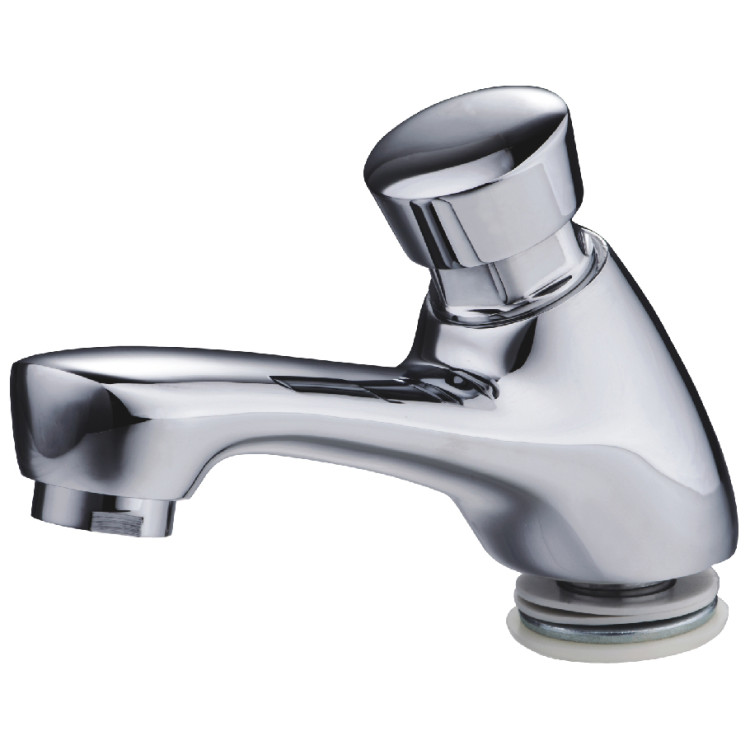 Commercial Basin Pillar Tap Push-Down Self-Closing Faucet Chrome | CaterEq CEBXF224