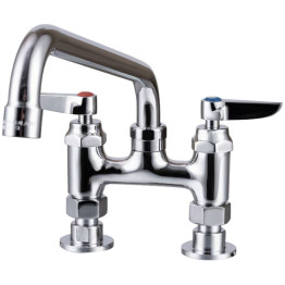 4" Deck Mounted Commercial Faucet with 8" Heavy-Duty Swing Spout Chrome | CaterEq CEBXF234