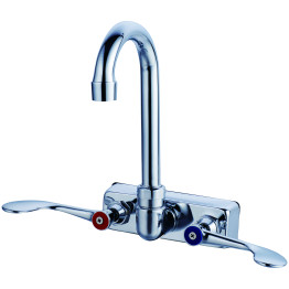 4" Wall Mounted Commercial Faucet with 8" Swing Spout & Wrist Action Handles | CaterEq CEBXF236