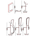 8" Center Wall Mounted Pre-Rinse Unit with 18" Riser & 44" Hose & Spray Valve Chrome | CaterEq CEBXF246