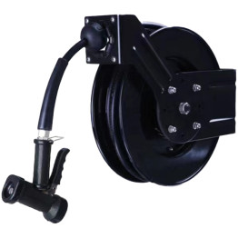 Heavy Duty Open Hose Reel with Spray Gun & 10.7m Black Hose | CaterEq CEBXF402