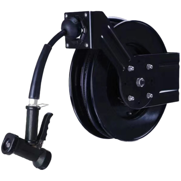 Heavy Duty Open Hose Reel with Spray Gun & 10.7m Black Hose | CaterEq CEBXF402 Heavy Duty Open Hose Reel with Spray Gun & 10.7m Black Hose | CaterEq CEBXF402