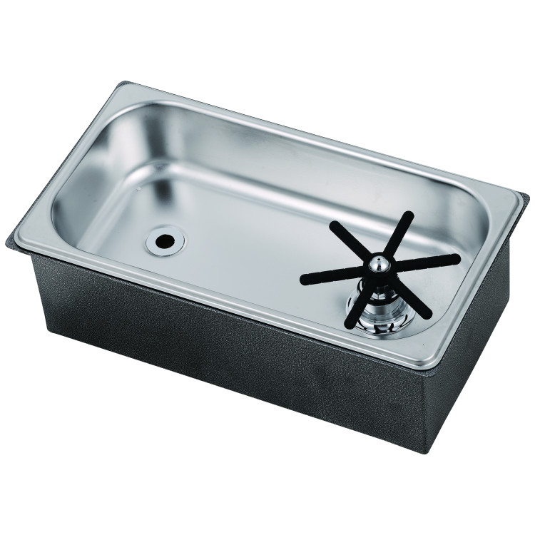 Heavy-Duty Stainless Steel Glass Rinser and Inset Glass Washer Basin with Rinse Star 327×179×125mm | CaterEq CEBXF504