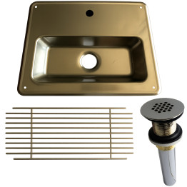 Commercial 12.5" × 10.5" Stainless Steel Water Station Drop-In Sink With Strainer & Grid | CaterEq CEBXF602