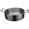 Hammered Triple-Layer Stainless Steel Casserole ø200×70mm 2.2L Silver Finish | CaterEq CEC0311007S