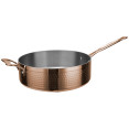 Hammered Triple-Layer Stainless Steel Saucepan with Long Handle & Helper Handle Ø260×85mm 4.5L Copper Finish | CaterEq CEC0311029C