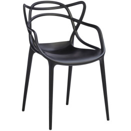 B GRADE Bistro Dining Arm Chair Plastic Black Indoors & Outdoors - WW023BLACK B GRADE
