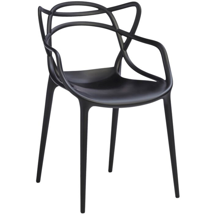 B GRADE Bistro Dining Arm Chair Plastic Black Indoors & Outdoors - WW023BLACK B GRADE
