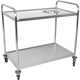 Commercial 2-Tier Stainless Steel Waste Sorting Trolley with Cutlery Tray Slot 1000×620×1000mm| CaterEq CECG10062 Commercial 2-Tier Stainless Steel Waste Sorting Trolley with Cutlery Tray Slot 1000×620×1000mm| CaterEq CECG10062