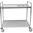 Commercial 2-Tier Stainless Steel Waste Sorting Trolley with Cutlery Tray Slot 1000×620×1000mm| CaterEq CECG10062