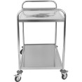 Commercial 2-Tier Stainless Steel Waste Sorting Trolley with Cutlery Tray Slot 1000×620×1000mm| CaterEq CECG10062