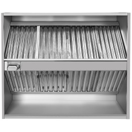 Commercial Island Canopy Hood with Stainless Steel Baffle Filters 2000 x 1300 x 350mm | CaterEq CECH20200S