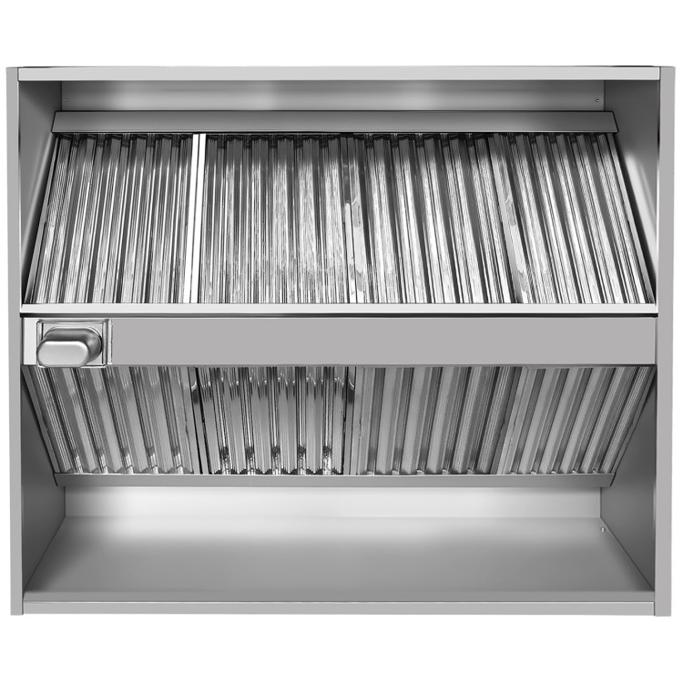 Commercial Island Canopy Hood with Stainless Steel Baffle Filters 2000 x 1300 x 350mm | CaterEq CECH20200S