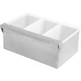 Garnish Tray / Condiment Dispenser with Lid 3 compartments Stainless steel & Plastic - CECHB03