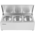 Commercial Condiment Holder with lid including 3xGN1/6-150mm containers Stainless steel - CECHD03ADFL