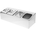 Commercial Condiment Holder including 4xGN1/6-100mm pans & lids - CECHD04A