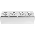 Commercial Condiment Holder including 4xGN1/6-100mm pans & lids - CECHD04A