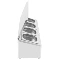 Commercial Condiment Holder with lid including 4xGN1/6-150mm containers Stainless steel - CECHD04ADFL