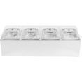 Commercial Condiment Holder including 4xGN1/6-100mm pans & fliptop lids - CECHD04APCFL