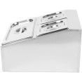 Commercial Condiment Holder including 2xGN1/6-150mm & 1xGN1/3-150mm containers with lids Stainless steel - CECHD04BD2
