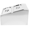 Commercial Condiment Holder including 2xGN1/3-100mm containers with lids Stainless steel - CECHD04B3