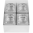 Commercial Condiment Holder including 4xGN1/6-100mm pans & fliptop lids - CECHD04BPCFL
