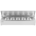 Commercial Condiment Holder with lid including 6xGN1/6-150mm containers Stainless steel - CECHD06ADFL Commercial Condiment Holder with lid including 6xGN1/6-150mm containers Stainless steel - CECHD06ADFL