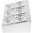 Commercial Condiment Holder including 6xGN1/6-100mm pans & lids - CECHD06B