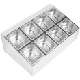 Commercial Condiment Holder including 8xGN1/6-100mm pans & lids - CECHD08B