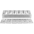 Commercial Condiment Holder including 6xGN1/4-150mm containers with lid Stainless steel - CECHE06AD