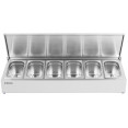 Commercial Condiment Holder with lid including 6xGN1/4-100mm containers Stainless steel - CECHE06AFL