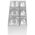 Commercial Condiment Pan Holder including 3xGN1/6 + 3xGN1/9 pans with recess lids & ladles - CECHM01D