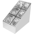 Commercial Condiment Pan Holder including 3xGN1/6 + 3xGN1/9 pans & ladles - CECHM01PCFL