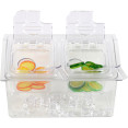 Chilled Condiment Holder including 2xGN1/6-150mm containers with lid Plastic - CECHP04BD2