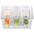 Chilled Condiment Holder including 3xGN1/9-150mm containers with lid Plastic - CECHP04BD3